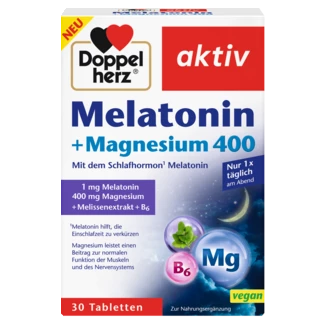 Doppelherz aktiv Melatonin + Magnezijum 400 Prednji pogled