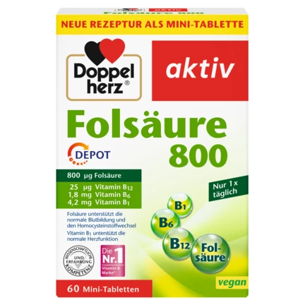 Doppelherz aktiv Folna kiselina 800 DEPOT  Prednji pogled