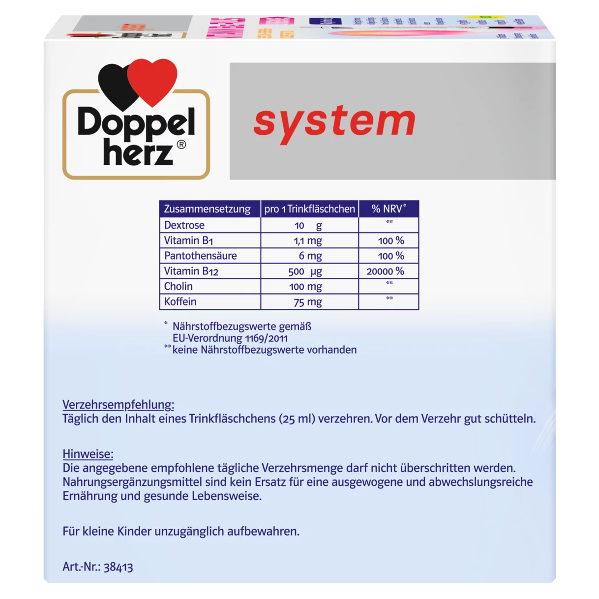 Doppelherz system VITAMIN B12 PLUS ENERGY  Bočni pogled lijevo