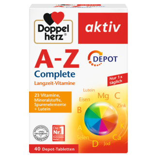 Illustration of the product packaging Doppelherz aktiv A-Z DEPOT front view