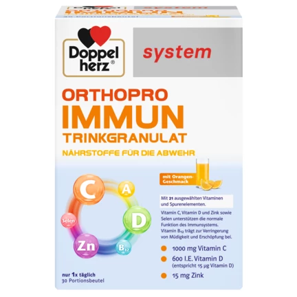 Doppelherz system ORTHOPRO IMUN GRANULE ZA PIĆE  Prednji pogled