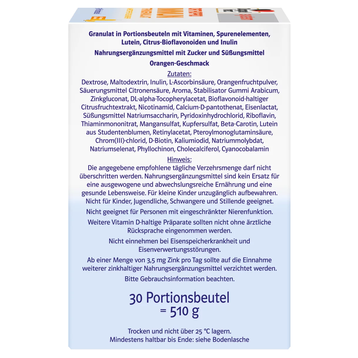 Doppelherz system ORTHOPRO IMUN GRANULE ZA PIĆE  Bočni pogled desno