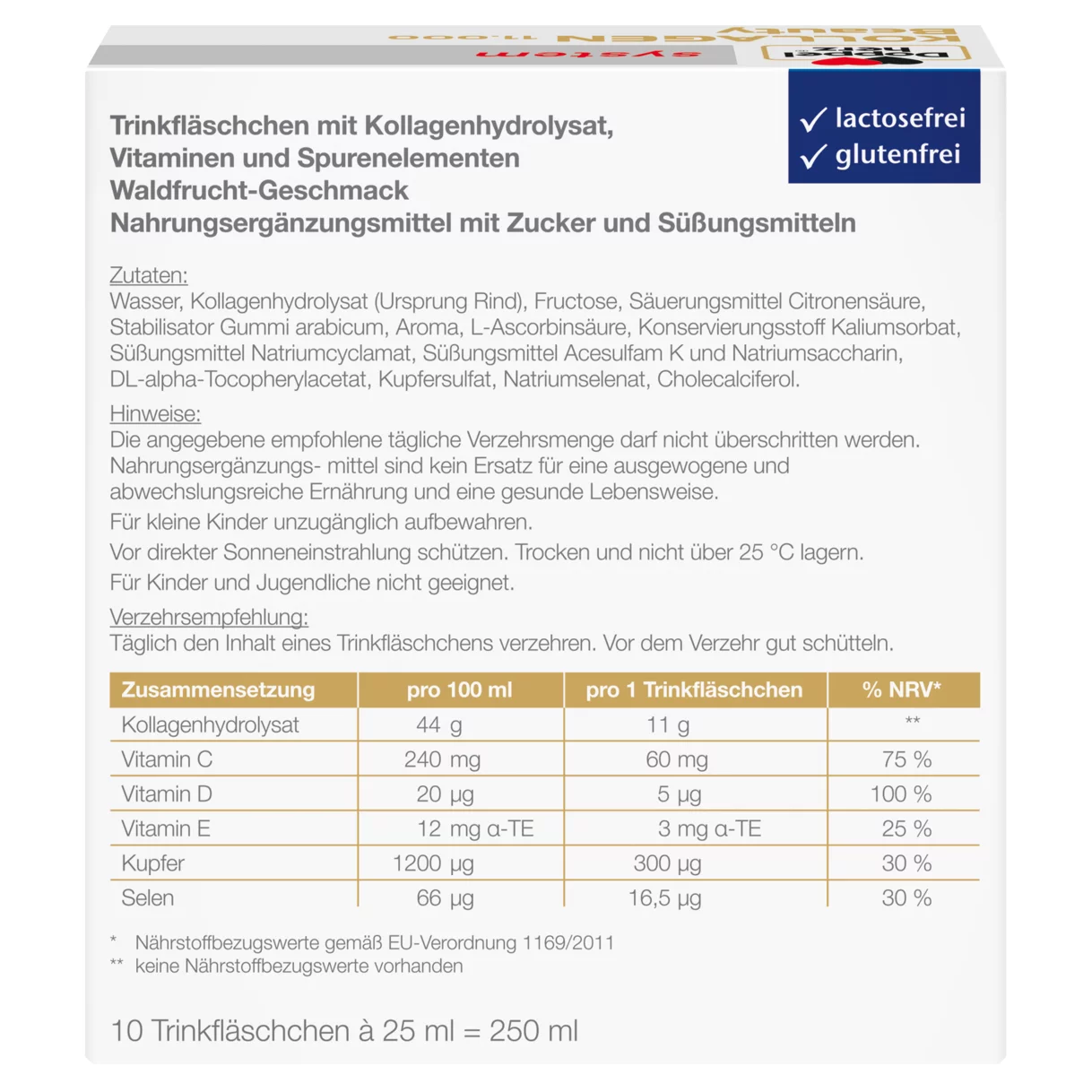 Doppelherz system KOLAGEN 11.000 za lijepu kožu  Stražnji pogled