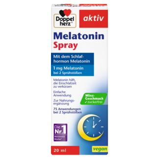 Illustration of the product packaging Doppelherz aktiv Melatonin sprej front view