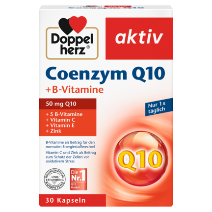 Illustration of the product packaging Doppelherz aktiv Koenzim Q10  front view
