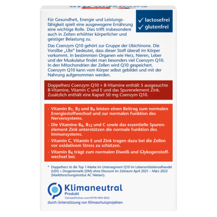 Illustration of the product packaging Doppelherz aktiv Koenzim Q10  rear view